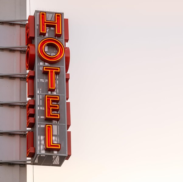 highly visible and distinctive hotel signage